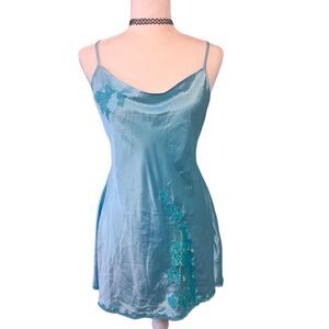 Vintage Victoria’s Secret Aqua Blue Slip Dress Lingerie – Size Large